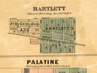 Bartlett - Cook Co., Illinois 1886 Old Town Map Custom Print - Cook Co.