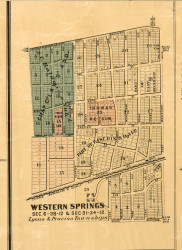 Western Springs - Cook Co., Illinois 1886 Old Town Map Custom Print - Cook Co.