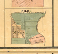 Niles Village - Cook Co., Illinois 1886 Old Town Map Custom Print - Cook Co.