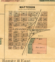 Matteson - Cook Co., Illinois 1886 Old Town Map Custom Print - Cook Co.