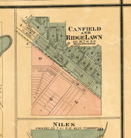 Canfield and Ridge Lawn - Cook Co., Illinois 1886 Old Town Map Custom Print - Cook Co.