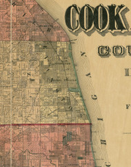 Evanston, Illinois 1890 Old Town Map Custom Print - Cook Dupage Cos.