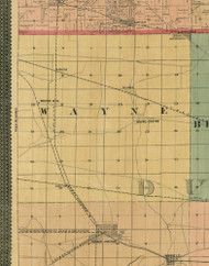 Wayne, Illinois 1890 Old Town Map Custom Print - Cook Dupage Cos.