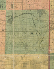 York, Illinois 1890 Old Town Map Custom Print - Cook Dupage Cos.