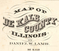 Title of Source Map - DeKalb Co., Illinois 1860 Old Town Map Custom Print - DeKalb Co.