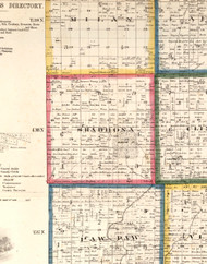 Shabbona, Illinois 1860 Old Town Map Custom Print - DeKalb Co.