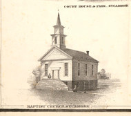 Bapist Church - Sycamore, Illinois 1860 Old Town Map Custom Print - DeKalb Co.