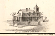 Res. of D.B. James Esq. - Sycamore, Illinois 1860 Old Town Map Custom Print - DeKalb Co.