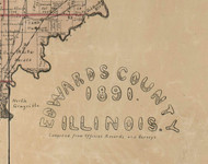 Title of Source Map - Edwards Co., Illinois 1891 Old Town Map Custom Print - Edwards Co.