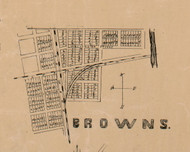 Browns Village - Edwards Co., Illinois 1891 Old Town Map Custom Print - Edwards Co.