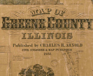 Title of Source Map - Greene Co., Illinois 1861 Old Town Map Custom Print - Greene Co.