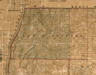 North Western, Illinois 1861 Old Town Map Custom Print - Greene Co.