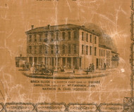 Brick Block, Carrollton - Greene Co., Illinois 1861 Old Town Map Custom Print - Greene Co.