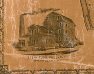 Perry's Steam Flour Mill - Greene Co., Illinois 1861 Old Town Map Custom Print - Greene Co.