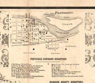 Pontoosuc Village - Hancock Co., Illinois 1859 Old Town Map Custom Print - Hancock Co.