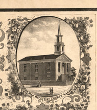 German Methodist Ch Warsaw - Hancock Co., Illinois 1859 Old Town Map Custom Print - Hancock Co.