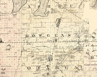 Douglas, Illinois 1860 Old Town Map Custom Print - Iroquois & Kankakee Cos.