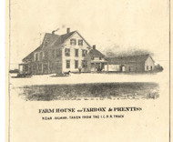 Tarbox & Prentiss Residence Gilman - Iroquois & Kankakee Cos., Illinois 1860 Old Town Map Custom Print - Iroquois & Kankakee Cos.