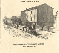 Holladay & Reed Warehouse Kankakee - Iroquois & Kankakee Cos., Illinois 1860 Old Town Map Custom Print - Iroquois & Kankakee Cos.