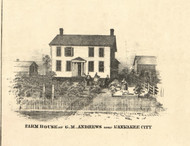GM Andrews Residence Kankakee - Iroquois & Kankakee Cos., Illinois 1860 Old Town Map Custom Print - Iroquois & Kankakee Cos.