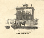 A Smith Esq Residence Esq - Iroquois & Kankakee Cos., Illinois 1860 Old Town Map Custom Print - Iroquois & Kankakee Cos.