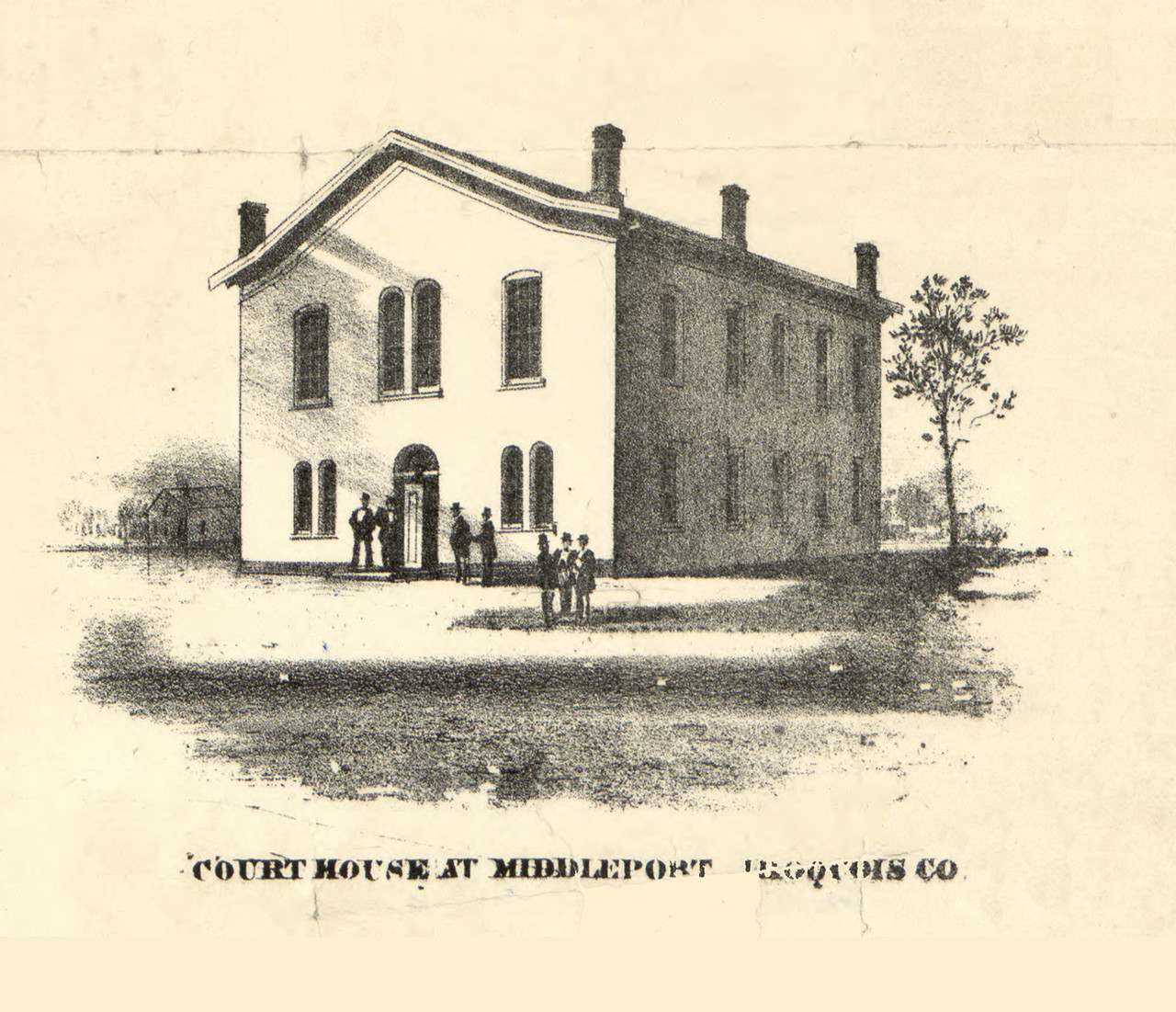 Middleport Courthouse Iroquois & Kankakee Cos., Illinois 1860 Old