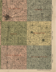 Moores Prairie, Illinois 1900 Old Town Map Custom Print - Jefferson Co.