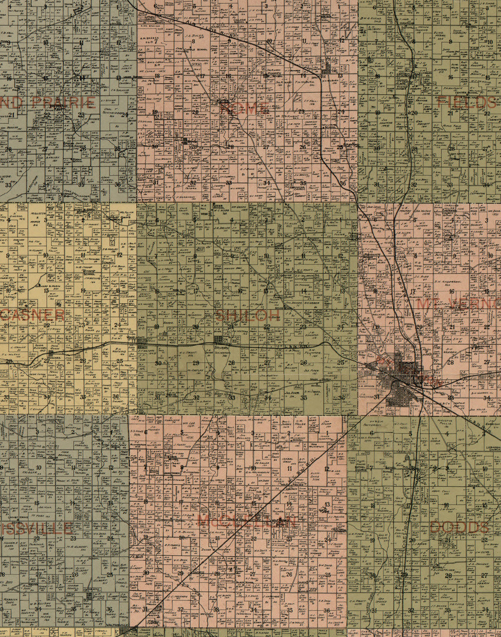 Shiloh, Illinois 1900 Old Town Map Custom Print Jefferson Co. OLD MAPS