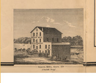 Geneva Mills J Tuthill - Kane Co., Illinois 1860 Old Town Map Custom Print - Kane Co.