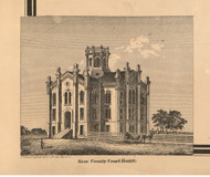 Kane Co Courthouse - Kane Co., Illinois 1860 Old Town Map Custom Print - Kane Co.
