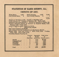Kane Co Census - Kane Co., Illinois 1860 Old Town Map Custom Print - Kane Co.