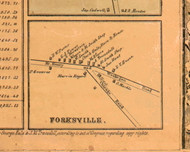 Forksville Village - Lake Co., Illinois 1861 Old Town Map Custom Print - Lake Co.