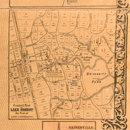 Lake Forest Village - Lake Co., Illinois 1861 Old Town Map Custom Print - Lake Co.
