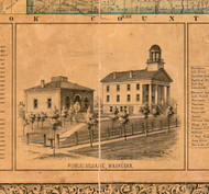 Waukegan Public Square - Lake Co., Illinois 1861 Old Town Map Custom Print - Lake Co.