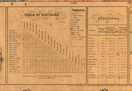 Lake Co Distances & Statistics  - Lake Co., Illinois 1861 Old Town Map Custom Print - Lake Co.