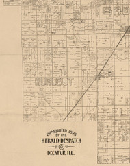 Hurlburt, Illinois 1893 Old Town Map Custom Print - Logan Co.