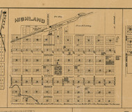 Highland Village, Illinois 1892 Old Town Map Custom Print - Madison Co.