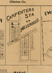 Millersville Village, Illinois 1892 Old Town Map Custom Print - Madison Co.