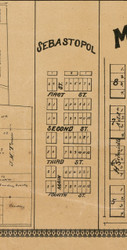 Sebastopol Village, Illinois 1892 Old Town Map Custom Print - Madison Co.