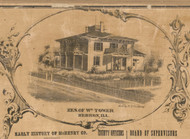 William Tower Residence Hebron - McHenry Co. , Illinois 1862 Old Town Map Custom Print - McHenry Co.
