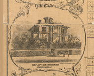L Hibbard Residence Marengo - McHenry Co. , Illinois 1862 Old Town Map Custom Print - McHenry Co.