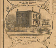 George Stickney Residence Nunda - McHenry Co. , Illinois 1862 Old Town Map Custom Print - McHenry Co.