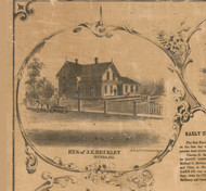 JE Beckley Residence Nunda - McHenry Co. , Illinois 1862 Old Town Map Custom Print - McHenry Co.