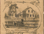 H Callen Residence Ringwood - McHenry Co. , Illinois 1862 Old Town Map Custom Print - McHenry Co.