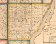 Medina, Illinois 1861 Old Town Map Custom Print - Peoria Co.
