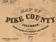 Title of Source Map - Pike Co., Illinois 1860 Old Town Map Custom Print - Pike Co.