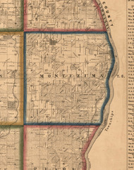Montezuma, Illinois 1860 Old Town Map Custom Print - Pike Co.