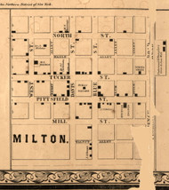Milton Village - Pike Co., Illinois 1860 Old Town Map Custom Print - Pike Co.