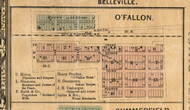 O'Fallon Village - St Clair Co., Illinois 1863 Old Town Map Custom Print - St. Clair Co.