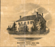 David Ogle Esq Residence Belleville - St Clair Co., Illinois 1863 Old Town Map Custom Print - St. Clair Co.